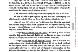 Công văn 13877/TCHQ-QLRR 2014 hướng dẫn đánh giá xếp hạng rủi ro doanh nghiệp