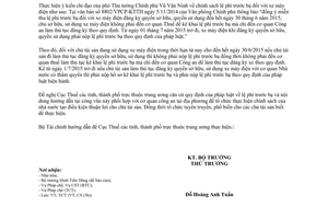 Công văn 17176/BTC-TCT năm 2014 lệ phí trước bạ xe máy điện