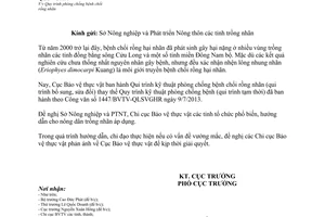 Công văn 2299/BVTV-QLSVGHR 2014 Quy trình phòng chống bệnh chổi rồng nhãn