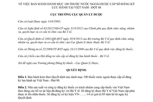 Quyết định 678/QĐ-QLD năm 2014 danh mục thuốc nước ngoài được cấp số đăng ký lưu hành tại Việt Nam
