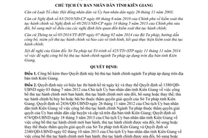 Quyết định 2571/QĐ-UBND năm 2014 thủ tục hành chính ngành Tư pháp tỉnh Kiên Giang
