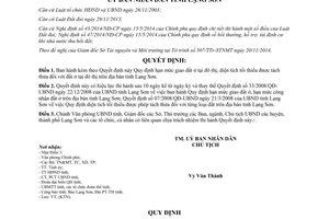 Quyết định 22/2014/QĐ-UBND hạn mức giao đất ở tại đô thị diện tích tối thiểu được tách thửa Lạng Sơn