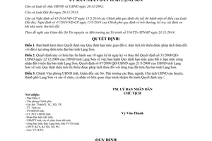 Quyết định 23/2014/QĐ-UBND hạn mức giao diện tích tối thiểu được phép tách thửa đất ở nông thôn Lạng Sơn