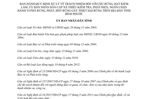 Quyết định 26/2014/QĐ-UBND xử lý trách nhiệm Chủ rừng Hạt Kiểm lâm Ủy ban nhân dân cấp xã Bình Phước