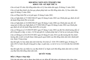 Nghị quyết 23/2014/NQ-HĐND mức thu phí trông giữ xe đạp gắn máy mô tô ô tô Bến Tre