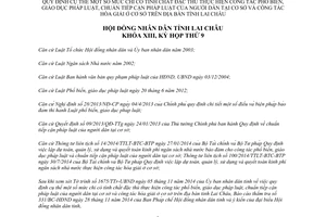 Nghị quyết 118/2014/NQ-HĐND chi phổ biến giáo dục pháp luật người dân tại cơ sở công tác hòa giải Lai Châu