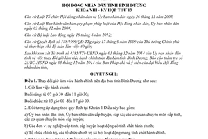 Nghị quyết 37/2014/NQ-HĐND thay đổi giờ làm việc hành chính tỉnh Bình Dương