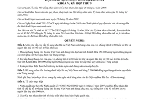 Nghị quyết 16/2014/NQ-HĐND ưu đãi bà mẹ Việt Nam anh hùng cha mẹ vợ chồng liệt sĩ Khánh Hòa