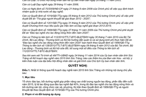 Nghị quyết 26/2014/NQ-HĐND Kế hoạch dạy nghề 2015 tỉnh Sóc Trăng