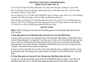 Nghị quyết 30/2014/NQ-HĐND Chương trình hoạt động giám sát Hội đồng nhân dân tỉnh Bình Định 2015