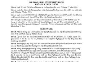 Nghị quyết 31/2014/NQ-HĐND Chương trình xây dựng Nghị quyết Hội đồng nhân dân tỉnh Bình Định 2015