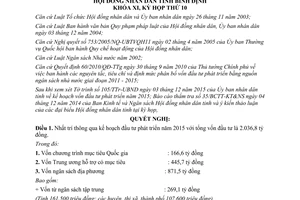 Nghị quyết 23/2014/NQ-HĐND kế hoạch đầu tư phát triển năm 2015 Bình Định