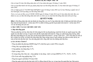 Nghị quyết 21/2014/NQ-HĐND nhiệm vụ phát triển kinh tế xã hội năm 2015 Bình Định