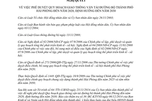 Nghị quyết 32/2014/NQ-HĐND quy hoạch giao thông vận tải đường bộ 2020 2030 Hải Phòng