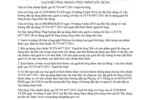 Hướng dẫn 1280/SXD-KTKT 2014 định mức gạch xi măng cốt liệu và TCVN 6477:2011