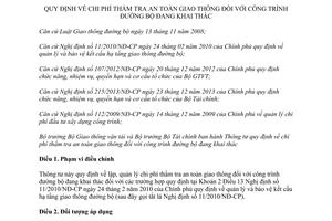 Thông tư liên tịch 71/2014/TTLT/BGTVT-BTC chi phí thẩm tra an toàn giao thông công trình đường bộ đang khai thác