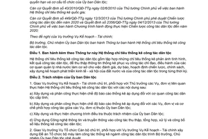 Thông tư 06/2014/TT-UBDT Hệ thống chỉ tiêu thống kê công tác dân tộc