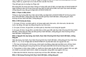 Thông tư 188/2014/TT-BTC hướng dẫn 84/2014/NĐ-CP hướng dẫn Luật Thực hành tiết kiệm chống lãng phí