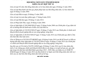 Nghị quyết 27/2014/NQ-HĐND khuyến khích đầu tư xây dựng cơ sở giết mổ gia súc gia cầm tập trung Bình Định