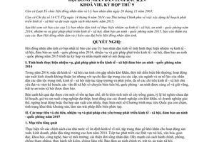 Nghị quyết 25/2014/NQ-HĐND phát triển kinh tế xã hội an ninh quốc phòng 2015 Bắc Kạn