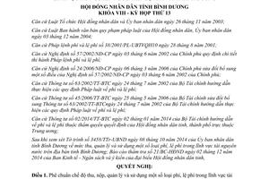 Nghị quyết 40/2014/NQ-HĐND8 thu nộp quản lý sử dụng phí lệ phí lĩnh vực tài nguyên nước Bình Dương