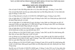 Nghị quyết 42/2014/NQ-HĐND8 nộp sử dụng lệ phí cấp Giấy chứng nhận quyền sử dụng đất Bình Dương