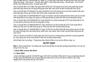 Quyết định 4908/QĐ-BGTVT huy động vốn xã hội hóa để đầu tư kết cấu hạ tầng hàng không 2014