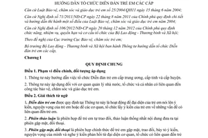 Thông tư 33/2014/TT-BLĐTBXH hướng dẫn tổ chức Diễn đàn trẻ em các cấp