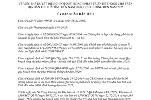 Quyết định 4112/QĐ-UBND điều chỉnh quy hoạch phát triển hệ thống chợ Hà Tĩnh 2014