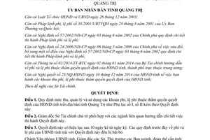 Quyết định 49/2014/QĐ-UBND mức thu sử dụng khoản phí thẩm quyền Hội đồng nhân dân tỉnh Quảng Trị