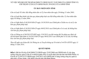 Quyết định 38/2014/QĐ-UBND bãi bỏ Chỉ thị 04/2009/CT-UBND và 12/2012/CT-UBND tỉnh Bình Phước