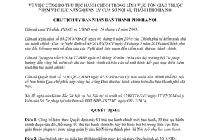 Quyết định 7026/QĐ-UBND năm 2014 thủ tục hành chính trong Tôn giáo chức năng quản lý của Sở Nội vụ thành phố Hà Nội