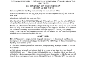 Nghị quyết 39/2014/NQ-HĐND phân bổ định mức chi các khoản chi thường xuyên Ninh Thuận