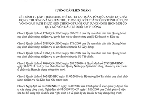 Hướng dẫn liên ngành 3148/HDLN-KHĐT-XD-TC-KBNN-XDNTM 2014 công trình vốn Ngân sách Quảng Ninh