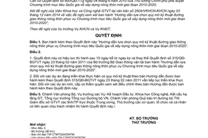 Quyết định 4927/QĐ-BGTVT 2014 kỹ thuật đường giao thông nông thôn 2010 2020