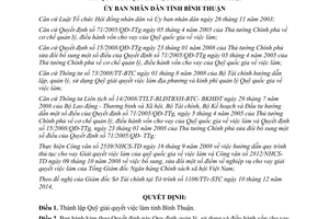 Quyết định 57/2014/QĐ-UBND thành lập quản lý sử dụng điều hành vốn cho vay Quỹ giải quyết việc làm Bình Thuận