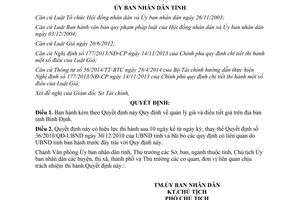 Quyết định 41/2014/QĐ-UBND Quy định về quản lý giá điều tiết giá trên địa bàn tỉnh Bình Định