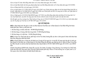 Quyết định 43/2014/QĐ-UBND thu phí vệ sinh Chợ Khu sáu Chợ Đầm Đống Đa thành phố Quy Nhơn Bình Định