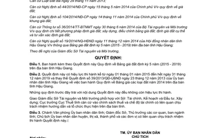 Quyết định 42/2014/QĐ-UBND Bảng giá đất định kỳ 2015 2019 Hậu Giang