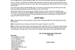 Quyết định 2970/2014/QĐ-UBND bảng giá đất Hải Phòng 2015 2019