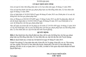 Quyết định 31/2014/QĐ-UBND rà soát hệ thống hóa văn bản quy phạm pháp luật Tuyên Quang