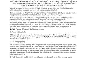 Thông tư 208/2014/TTLT-BTC-BGDĐT ưu đãi hỗ trợ người đi đào tạo lĩnh vực năng lượng nguyên tử