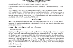 Nghị quyết 16/2014/NQ-HĐND Kế hoạch phát triển kinh tế  xã hội 2015 Quảng Trị
