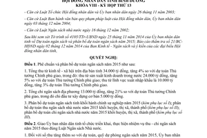 Nghị quyết 29/2014/NQ-HĐND8 dự toán ngân sách phân bổ dự toán ngân sách 2015 tỉnh Bình Dương