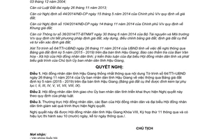 Nghị quyết 19/2014/NQ-HĐND Bảng giá đất định 2015 2019 Hậu Giang