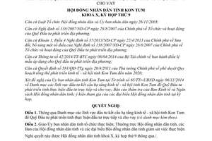 Nghị quyết 30/NQ-HĐND 2014 Danh mục lĩnh vực đầu tư kết cấu hạ tầng kinh tế xã hội Kon Tum