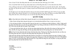 Nghị quyết 32/2014/NQ-HĐND quy định mức chi thực hiện công tác hòa giải ở cơ sở Kon Tum