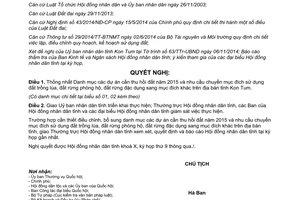 Nghị quyết 29/NQ-HĐND Danh mục dự án thu hồi đất 2015 chuyển mục đích sử dụng đất Kon Tum