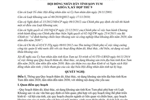 Nghị quyết 26/2014/NQ-HĐND thăm dò khai thác sử dụng khoáng sản Kon Tum đến 2020 tầm nhìn 2030
