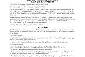 Nghị quyết 162/2014/NQ-HĐN mức chi bảo vệ phát triển đất trồng lúa Hà Giang 2014 2015